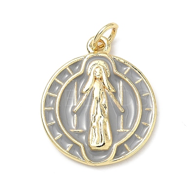 Brass Enamel Pendants KK-H255-05G-01-1
