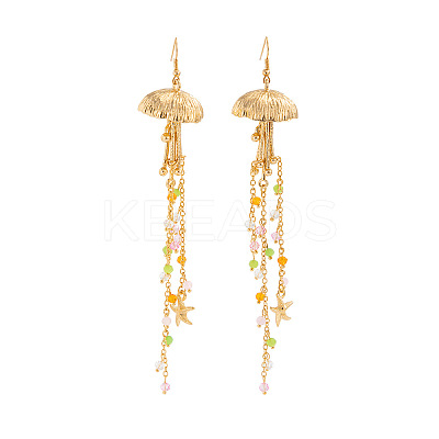 Alloy Jellyfish Tassel Dangle Earrings FS-WGBA216-04-1