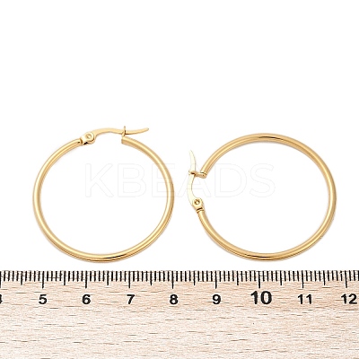 PVD Vacuum Plating 201 Stainless Steel Hoop Earrings with 304 Stainless Steel Pins for Women LS-EJEW-D279-12G-04-1