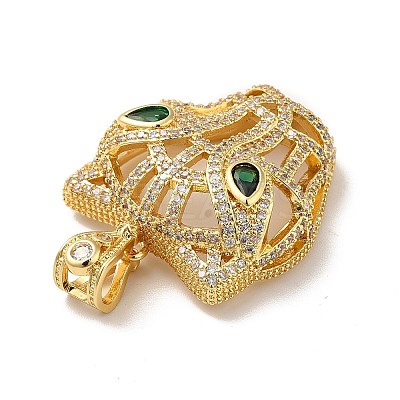 Brass Clear Cubic Zirconia Pendants KK-H433-42G-1
