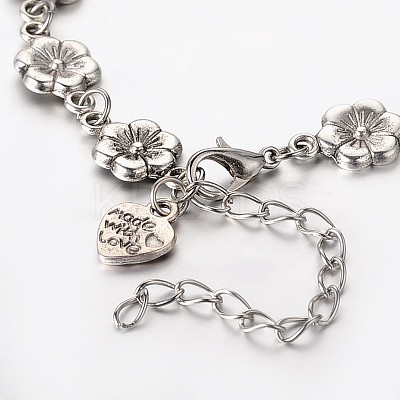 Trendy Tibetan Style Flower Anklets AJEW-AN00083-1