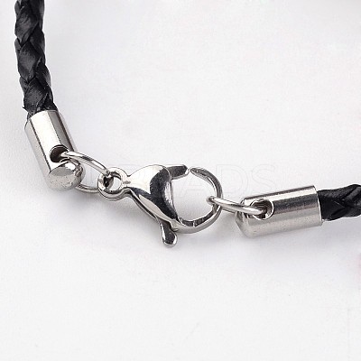 Braided Leather Cord Bracelets BJEW-JB02206-1