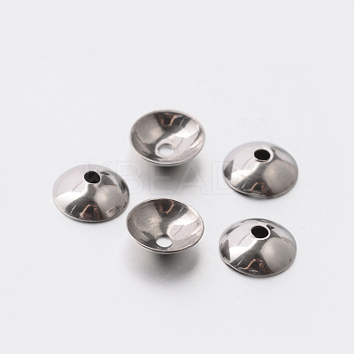 Tarnish Resistant Apetalous 201 Stainless Steel Bead Caps STAS-E080-03-1