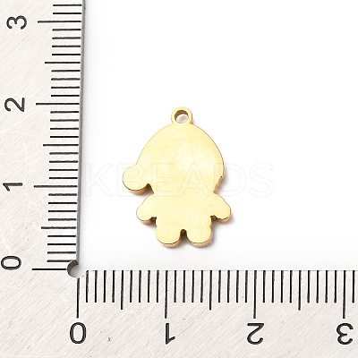 Christmas 304 Stainless Steel Enamel Pendants STAS-B112-02G-04-1