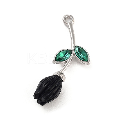 Alloy Resin Flower Pendants PALLOY-U003-06P-04-1