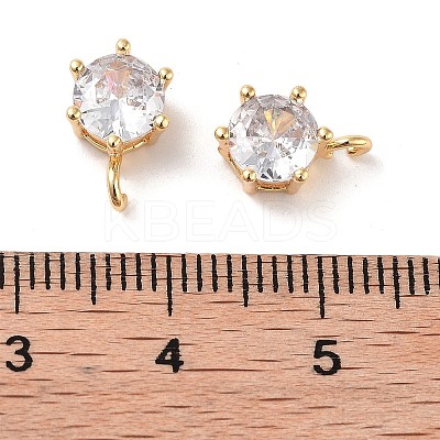 Brass Micro Pave Clear Cubic Zirconia Pendants KK-B102-11G-1