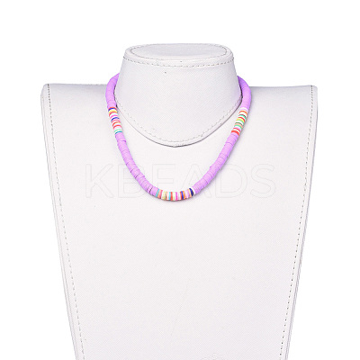 Handmade Polymer Clay Heishi Beaded Necklaces NJEW-JN02448-01-1