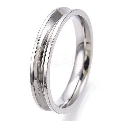 201 Stainless Steel Grooved Finger Ring Settings STAS-WH0039-11E-P-1
