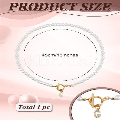 1Pc Brass Clear Cubic Zirconia Letter Pendant Necklaces NJEW-LP0001-32G-1