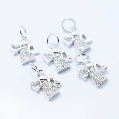 Brass Micro Pave Cubic Zirconia Charms X-KK-P133-03P-NR-1