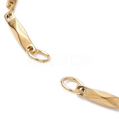 Ion Plating(IP) 304 Stainless Steel Faceted Bar Link Chain Bracelet Makings AJEW-JB01184-01-1