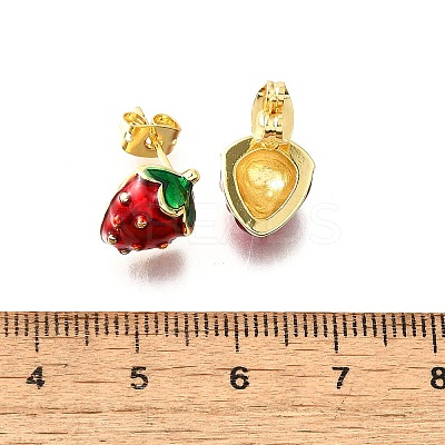 Brass Enamel Stud Earrings EJEW-G430-06B-G-1