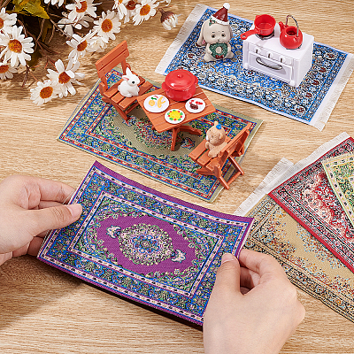 6Pcs 6 Styles Mini Cloth Turkey-Persia Carpet DIY-OC0012-26-1