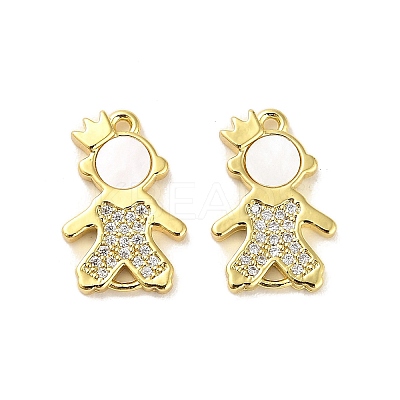 Brass Micro Pave Clear Cubic Zirconia Prince Connector Charms X-KK-K365-15B-G-1