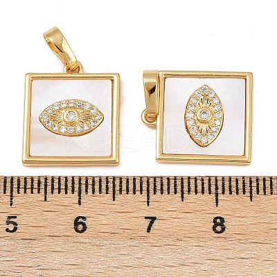 Brass Micro Pave Clear Cubic Zirconia Pendants KK-C109-07A-G-1