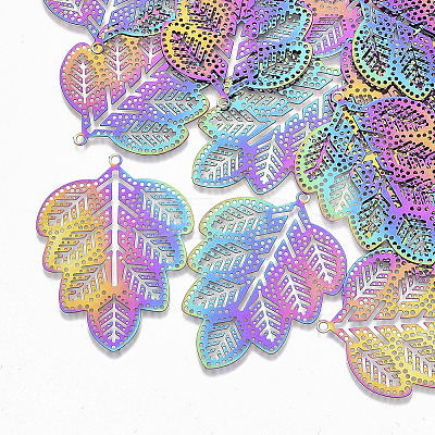Ion Plating(IP) 201 Stainless Steel Filigree Pendants X-STAS-S108-101-1