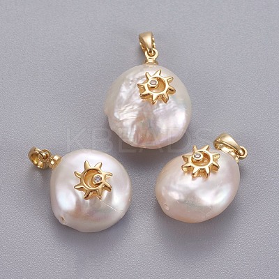 Natural Cultured Freshwater Pearl Pendants KK-L187-05B-1
