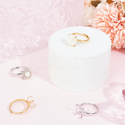4Pcs 2 Colors Adjustable Brass Ring Components KK-BBC0012-94-1
