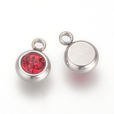 201 Stainless Steel Rhinestone Charms X-STAS-S068-M-1