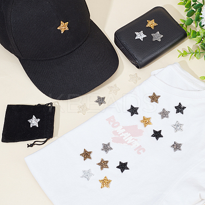 36Pcs 6 Style Star Glitter Hotfix Rhinestone FIND-GA0003-05-1