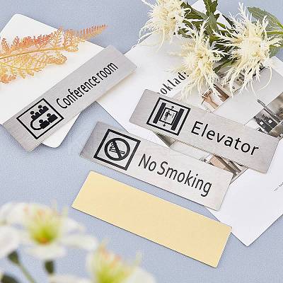 430 Stainless Steel Sign Stickers STAS-GF0001-06A-1