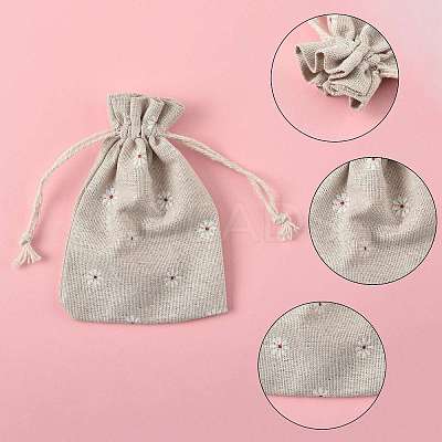 24Pcs 6 Colors Polycotton(Polyester Cotton) Packing Pouches Drawstring Bags ABAG-FS0001-12-1