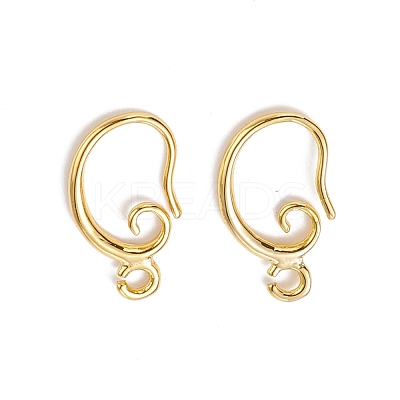 Brass Earring Hooks KK-F828-02G-1