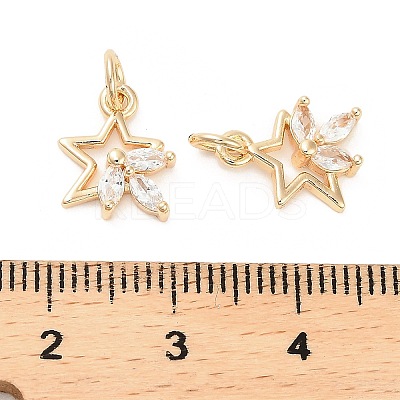Brass Micro Pave Cubic Zirconia Pendants KK-B133-05G-05-1