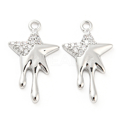 Brass Micro Pave Cubic Zirconia Pendants KK-E090-33P-1