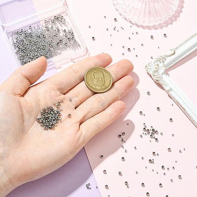 1256Pcs Stainless Steel Crimp Beads STAS-CJ0002-89-1