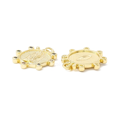 Rack Plating Brass Micro Pave Cubic Zirconia Pendants LS-KK-E278-09G-1