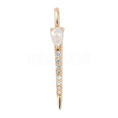 Brass Micro Pave Cubic Zirconia Pendants KK-Q096-04B-G-1