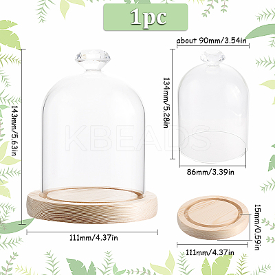 1Pc Glass Dome Cover AJEW-SC0002-61B-1