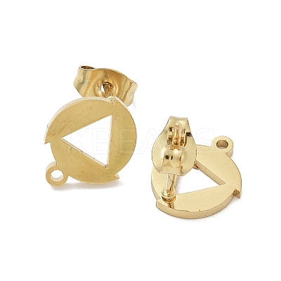 Round with Hollow Triangle Ion Plating(IP) 304 Stainless Steel Stud Earring Findings STAS-I206-108G-1