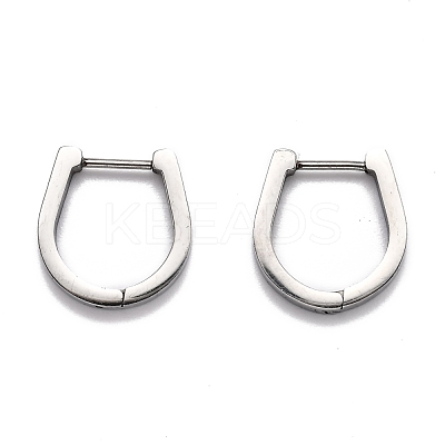 Tarnish Resistant 304 Stainless Steel Huggie Hoop Earrings STAS-H156-14B-P-1