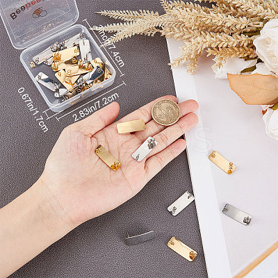 28Pcs 2 Colors 304 Stainless Steel Stud Earring Findings STAS-BBC0002-45-1