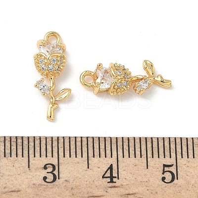 Brass Micro Pave Cubic Zirconia Pendants KK-Z136-35G-02-1