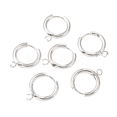201 Stainless Steel Huggie Hoop Earring Findings LS-STAS-P283-01D-S-1