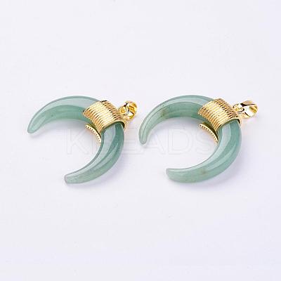 Natural Green Aventurine Pendants G-L466-A03-1