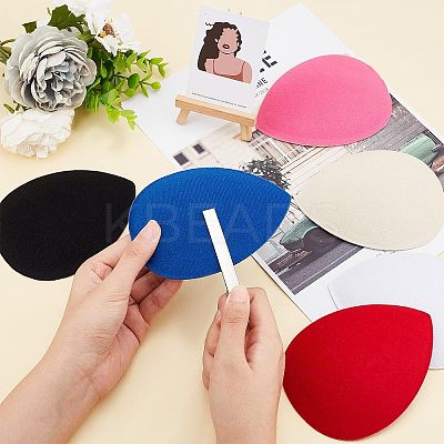 6Pcs 6 Colors EVA Cloth Teardrop Fascinator Hat Base for Millinery AJEW-CA0002-78-1
