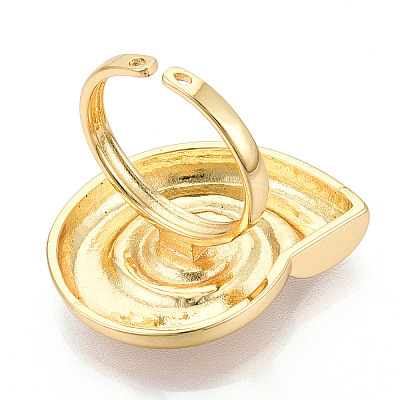 Brass Adjustable Open Cuff Rings for Women RJEW-N051-01B-G-1
