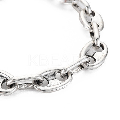 Alloy Coffee Bean Chain Bracelet for Men Women BJEW-N015-012-1