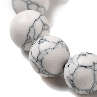 12.5mm Round Synthetic Howlite Braided Bead Bracelets for Women Men BJEW-C060-01I-1