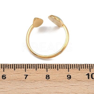 304 Stainless Steel Resin Open Cuff Rings for Women LS-RJEW-K303-10G-1