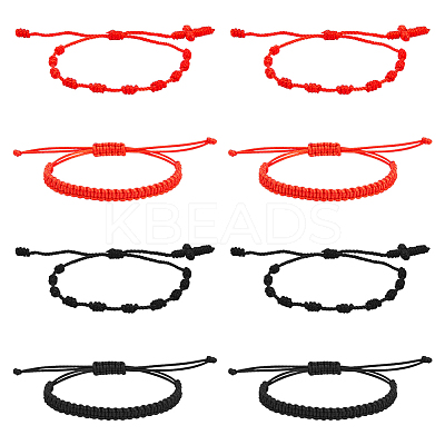 8Pcs 4 Style Nylon Braided Cord Bracelets Set BJEW-FI0001-52-1
