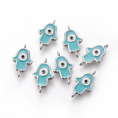 Brass Enamel Links connectors KK-F783-12P-1