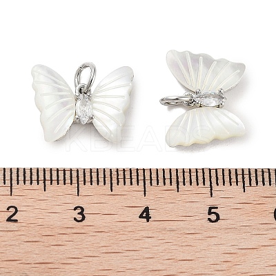 Brass Micro Pave Cubic Zirconia Pendants KK-C051-34P-1