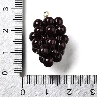 Grape Brass Acrylic Pendants OACR-R006-05G-07-1
