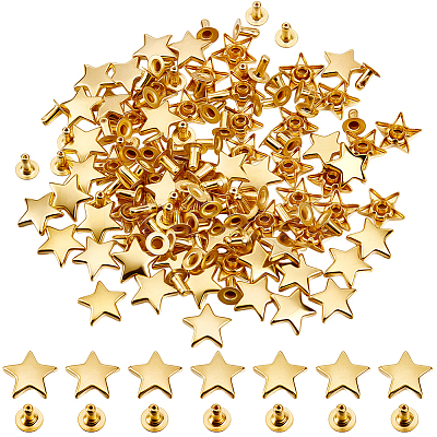 100Pcs Iron Semi-Tublar Rivet Studs DIY-CY0002-98G-1