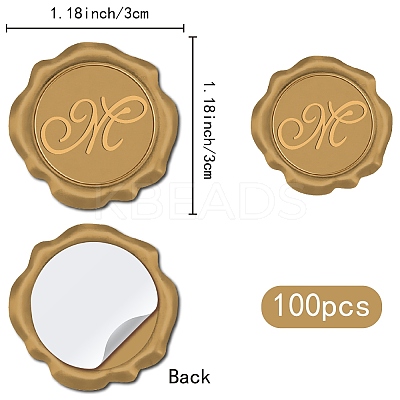 100Pcs Adhesive Wax Seal Stickers DIY-CP0009-47D-1